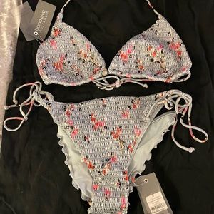 Bond-Eye bikini- silver/ blue floral